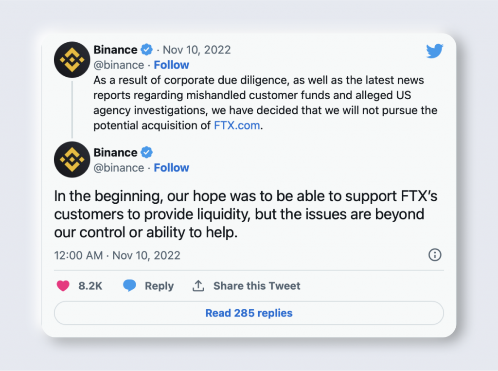 Failed Acquisition Attempt by Binance – November 8