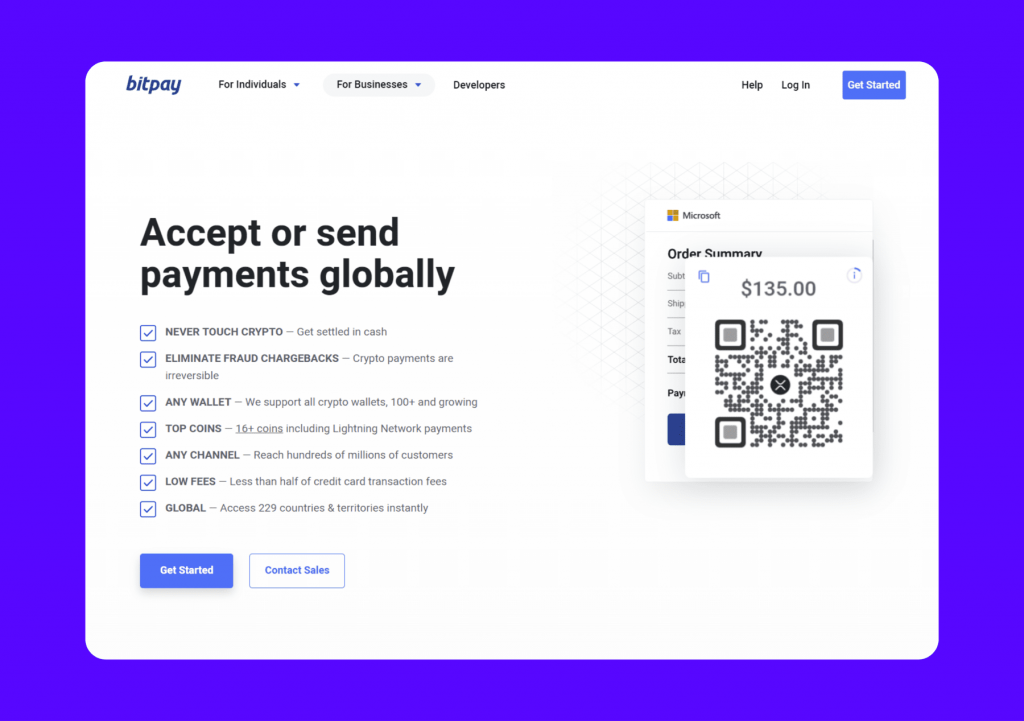 BitPay's page