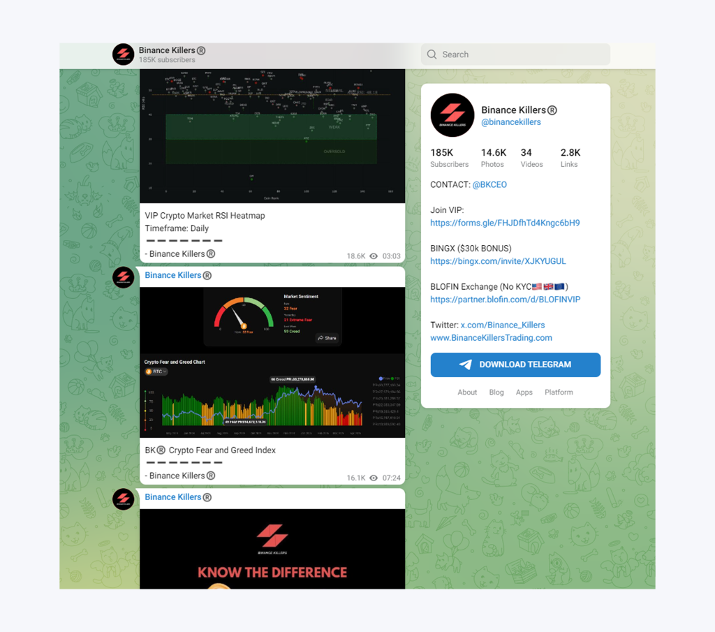Binance Killers TG channel