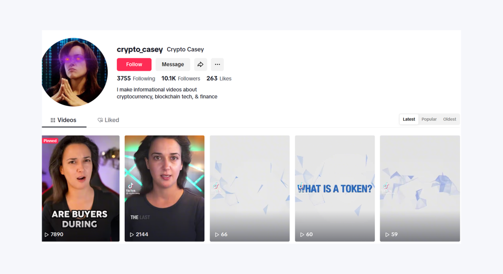 Crypto Casey Blockchain TikTok