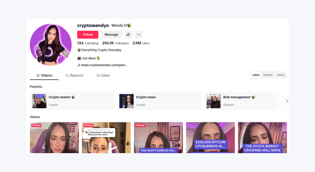 CryptoWendyO TikTok
