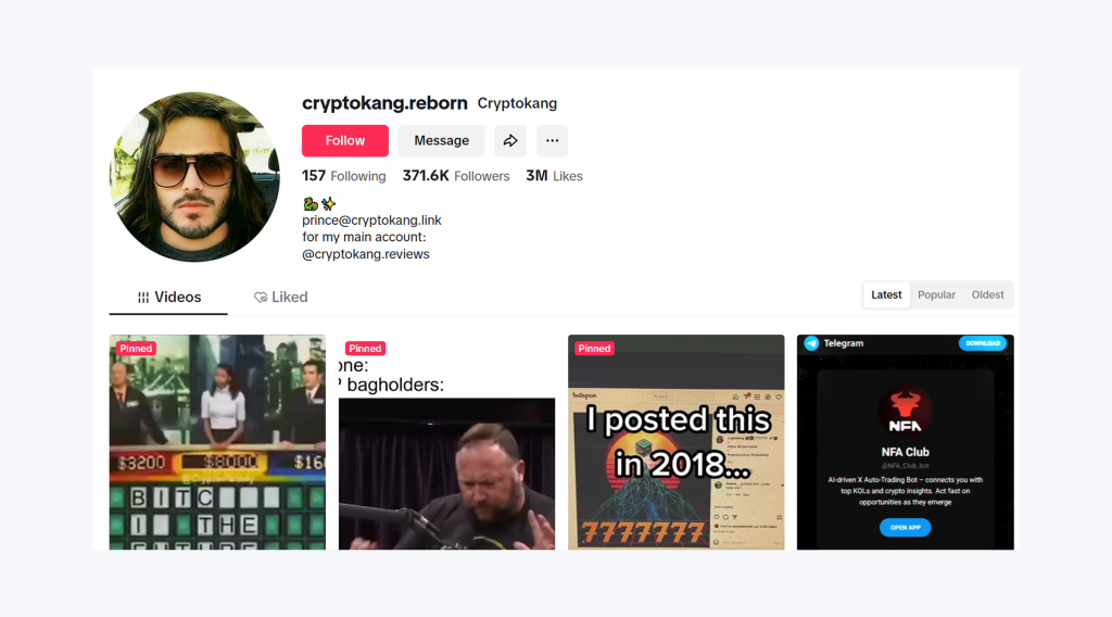 Cryptokang crypto TikToker