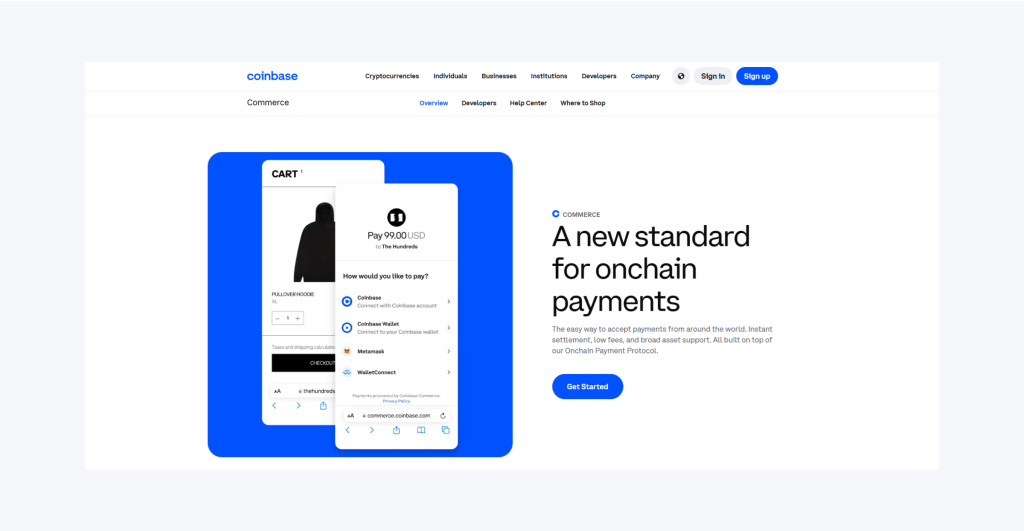 Coinbase Commerce webiste