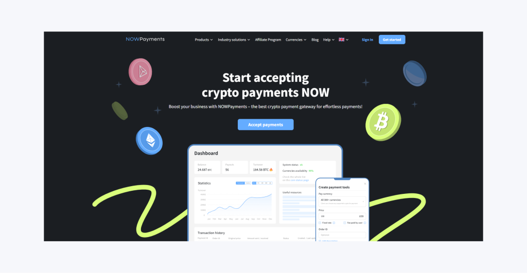 NOWPayments website