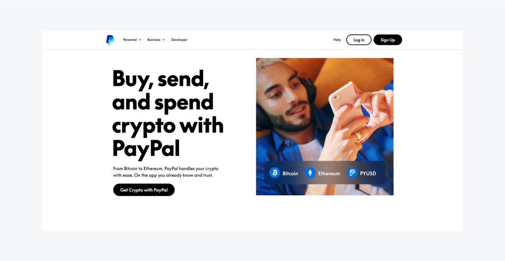 PayPal Crypto Checkout website
